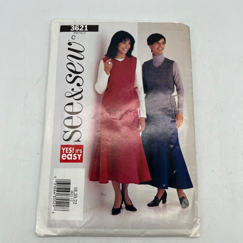 Butterick See & Sew Blouse & Skirt #3621 Size 6 - 24 Conservative Pleated Maxi V